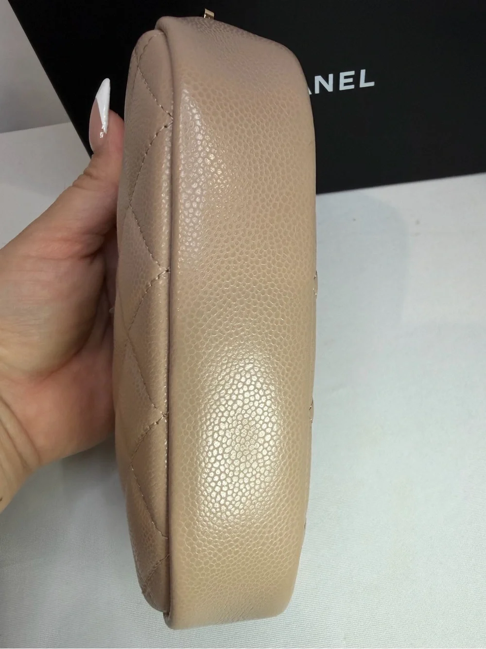 CHANEL Beige Small Curvy Pouch 26C